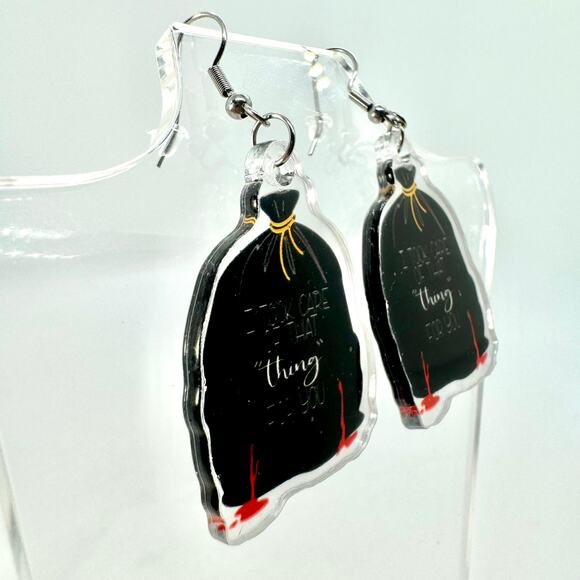 Murder Trash Earrings - Halloween Earrings - Funny Earrings - Attitude Accessory - Picture 3 of 9